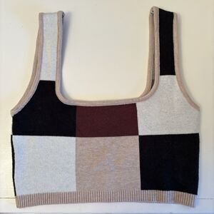 12th Tribe Multicolor Colorblock Crop Top Women's Medium